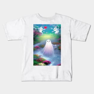 Spooky Ghost Kisses Kids T-Shirt